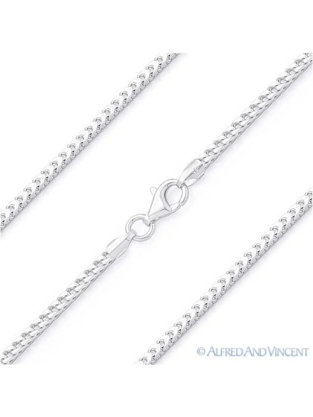 1.4mm Franco Arrow-Link Italian Chain Necklace in .925 Sterling Silver 16"